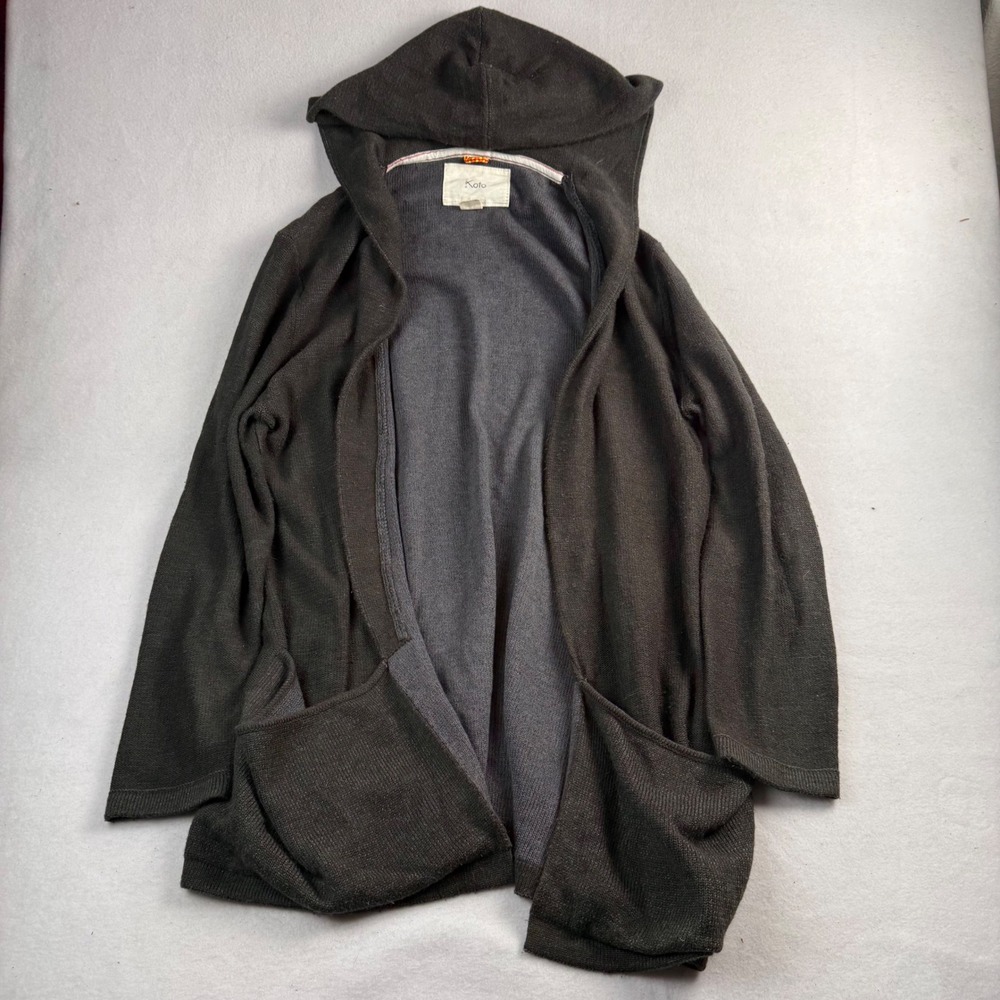 Koto Charcoal Gray Hooded Open Front Cardigan Sweater XL XL-TG Urban Outfitters